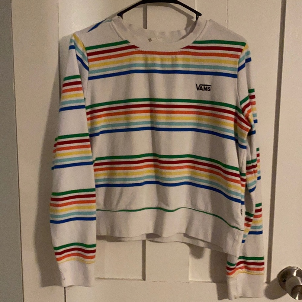 Vans long sleeve rainbow crew neck pullover medium
